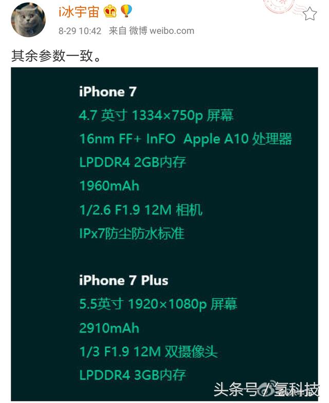 iPhone7/7Plus参数大揭秘，3G运存搭配12M双摄